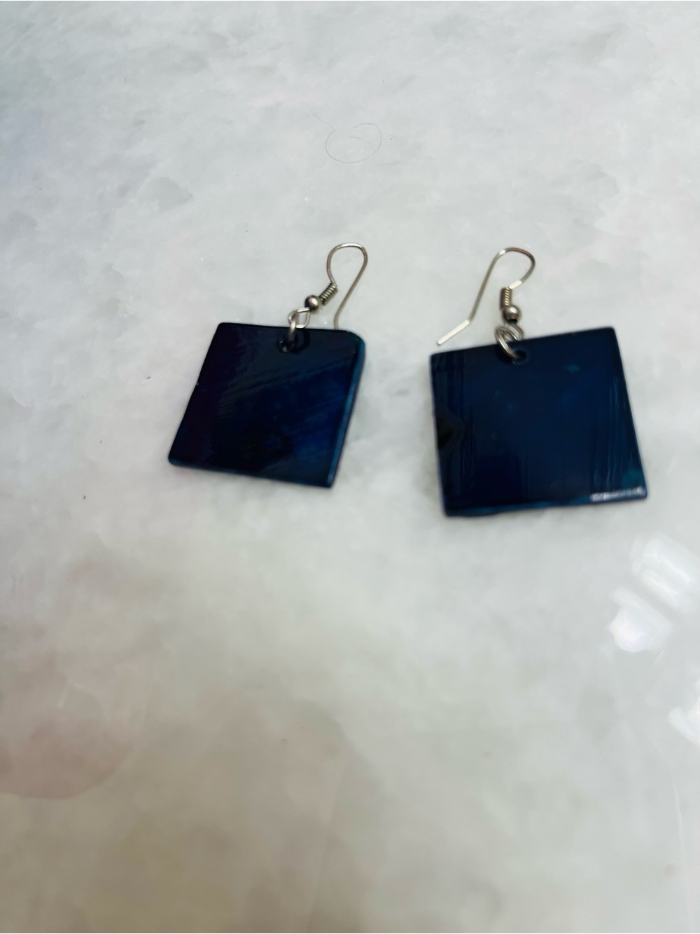 Stanley Deep Blue Square Dangle Earrings
